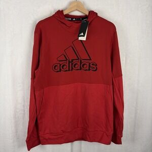 Adidas 290 TI Pullover Hoodie Red Black Big Logo Size Large KE2078 NWT